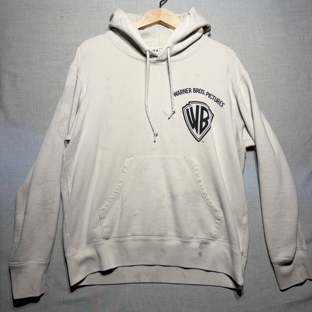 Uniqlo Hoodie Men M Cream LS Warner Bros Bugs Bunny Super Rabbit 6891